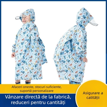 Poncho de ploaie pentru copii, stil cartoon | Brand: JIPILI/Level Stick | Potrivit pentru 1 copil | Material: țesătură texturată | Strat impermeabil PU | Logo tipărit