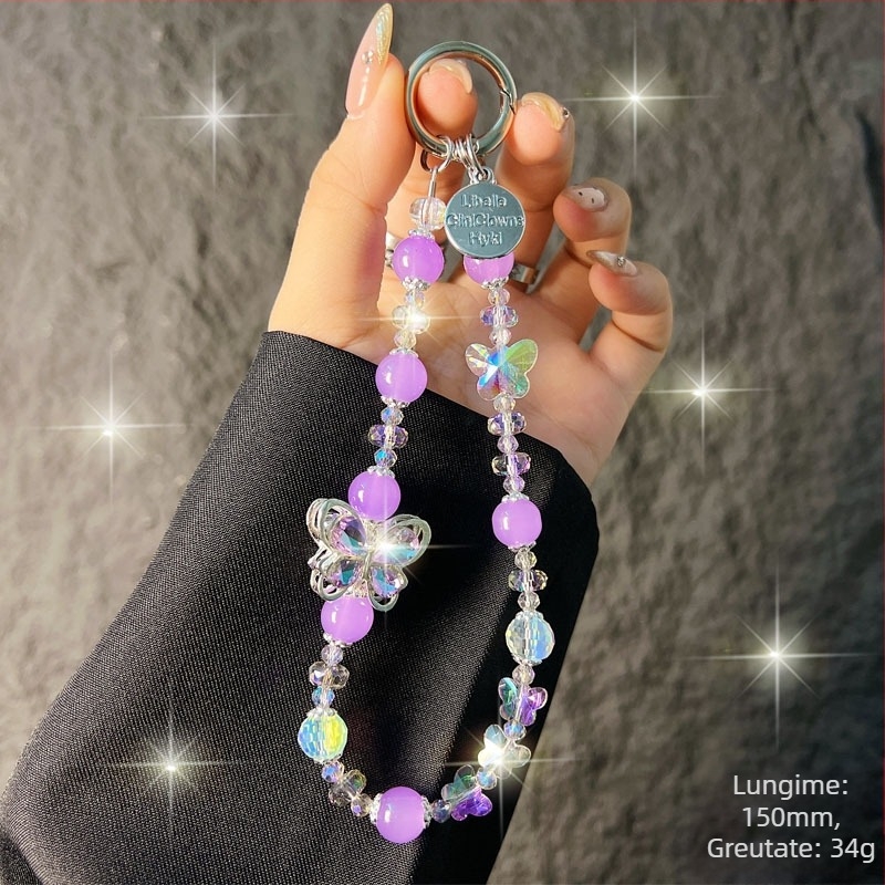 Kaixingda A1217 Lanț pentru telefon pentru femei, model geometric din cristale artificiale, lucru manual