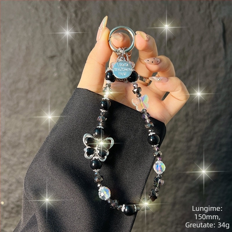 Kaixingda A1217 Lanț pentru telefon pentru femei, model geometric din cristale artificiale, lucru manual