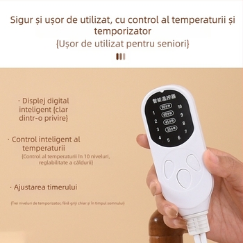 Vestă cu încălzire electrică pentru umeri și gât, material imitație de in, model regulat, Renren ai