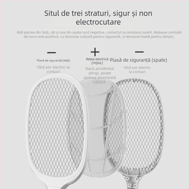 Lovitor electric pentru țânțari cu capcana de lumină și șoc electric; LED, plasă de aluminiu, baterie încorporată ≤500 mAh, acoperire până la 10㎡, reglaj multipas