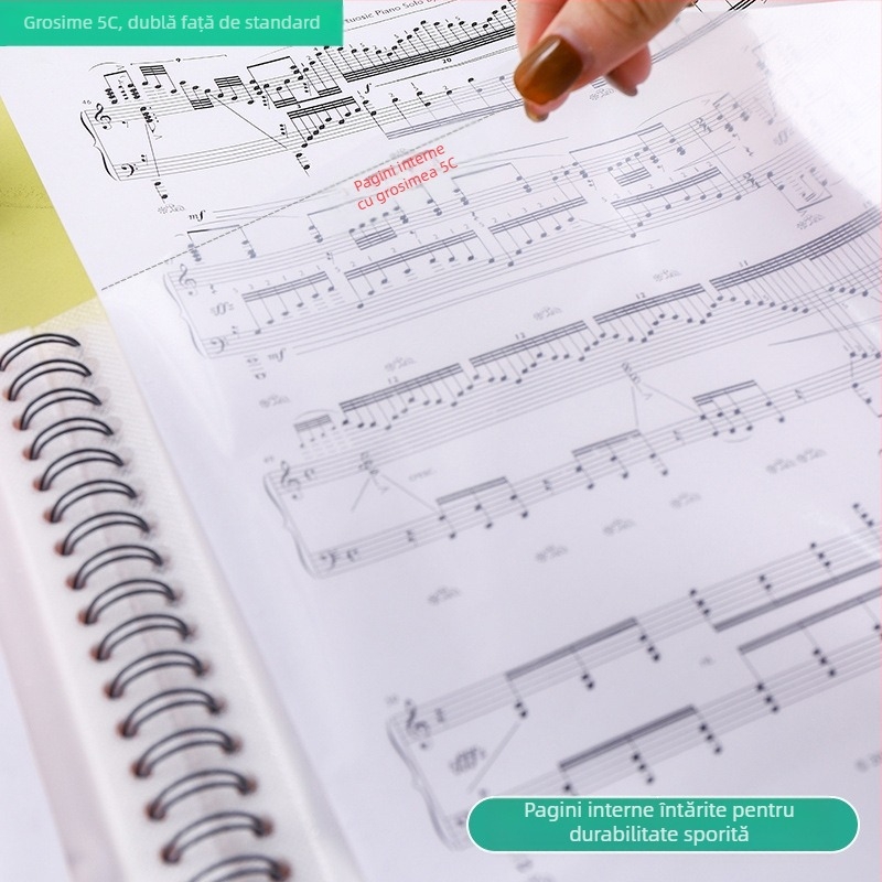 Dosar din plastic pentru partituri de pian cu mai multe pagini, grosime placă 85C, imprimare logo disponibilă