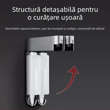 Dozator de săpun și șampon montat pe perete, ABS, acționare prin apăsare, stil modern minimalist, baie și bucătărie, brand British Hansha