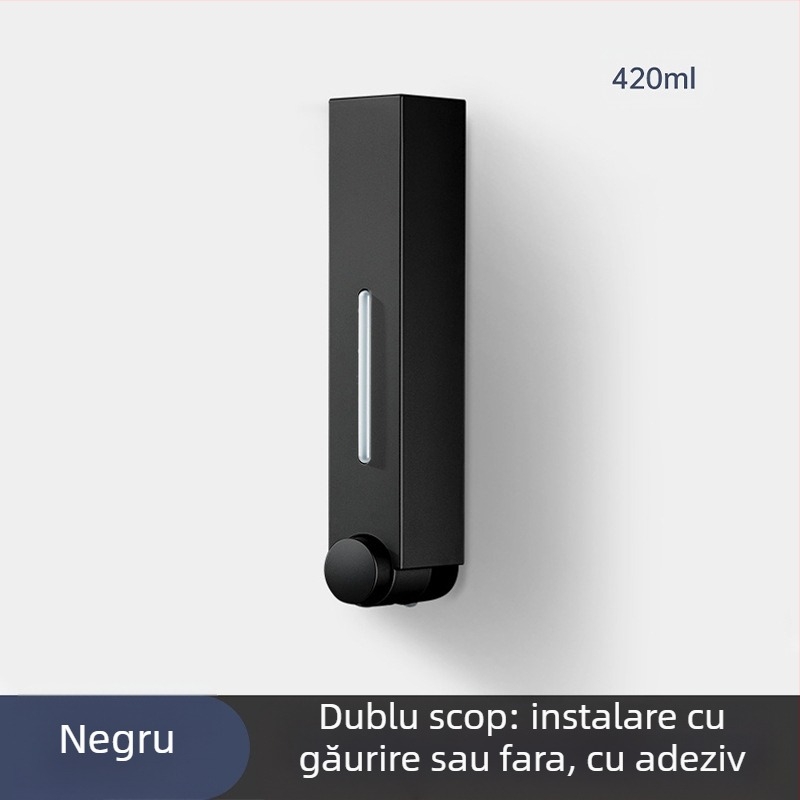 Dozator de săpun și șampon montat pe perete, ABS, acționare prin apăsare, stil modern minimalist, baie și bucătărie, brand British Hansha