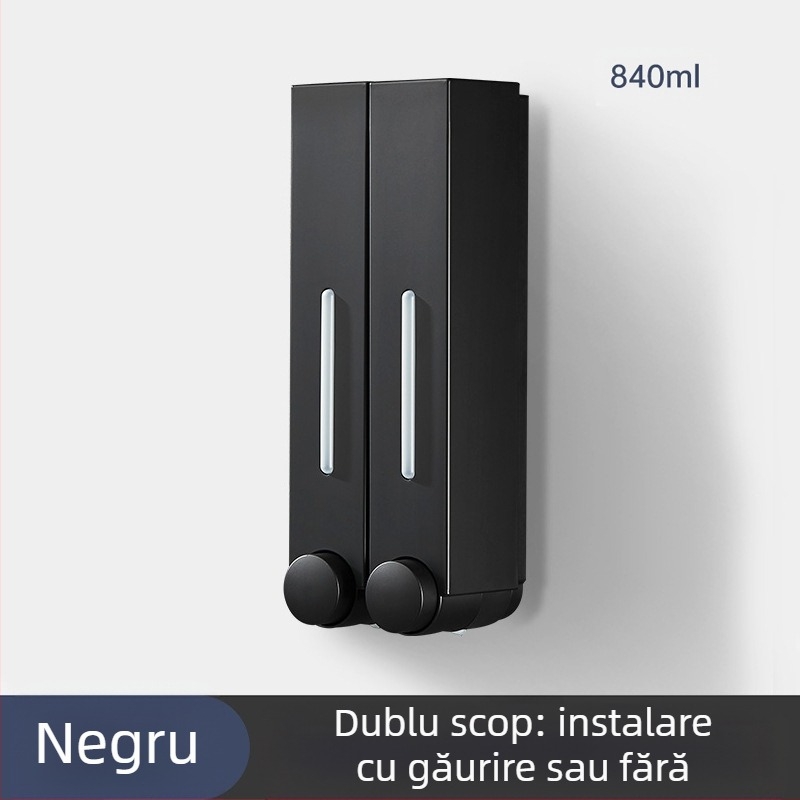 Dozator de săpun și șampon montat pe perete, ABS, acționare prin apăsare, stil modern minimalist, baie și bucătărie, brand British Hansha