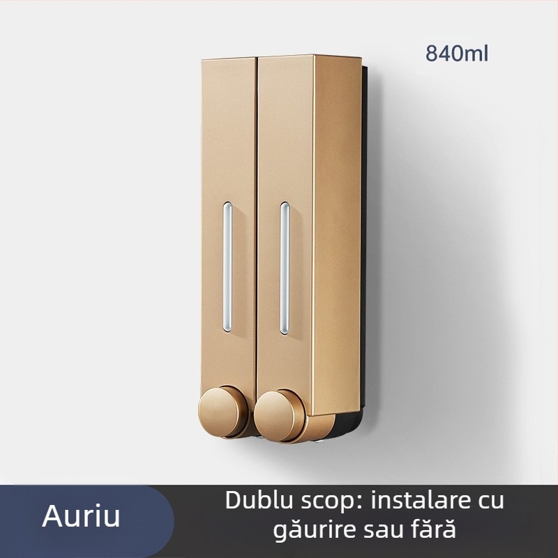 Dozator de săpun și șampon montat pe perete, ABS, acționare prin apăsare, stil modern minimalist, baie și bucătărie, brand British Hansha