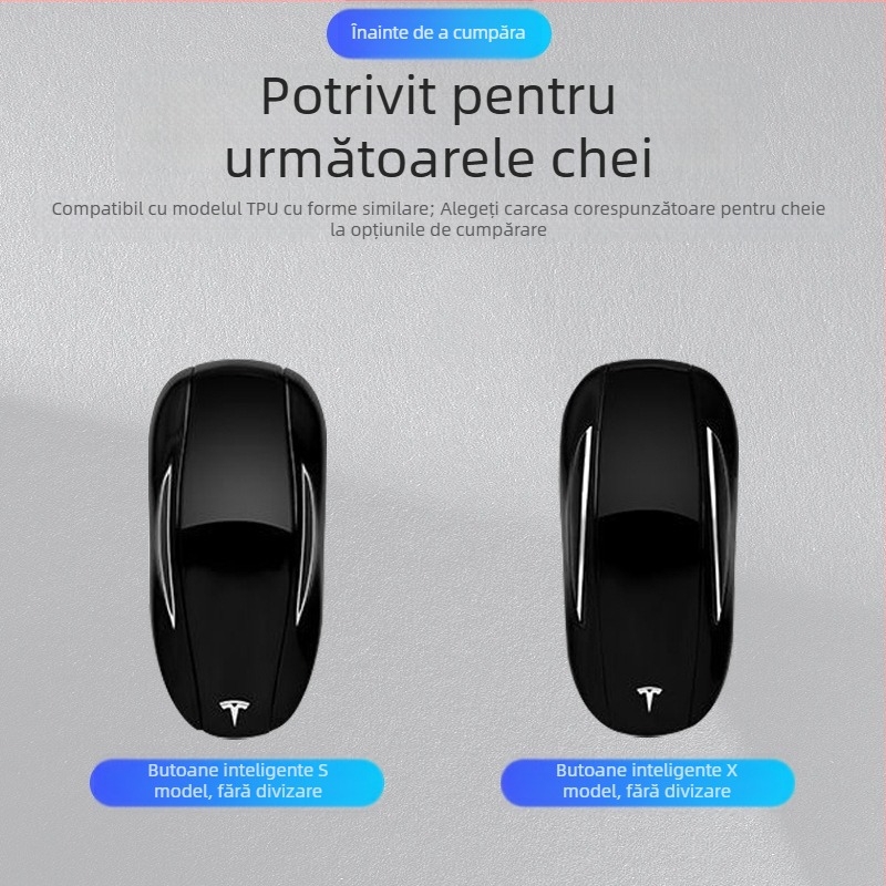 Husă cheie Tesla Model 3 — Versiune nouă, protecție pentru telecomandă și cardul cheii, aliaj de zinc, stil de înaltă clasă