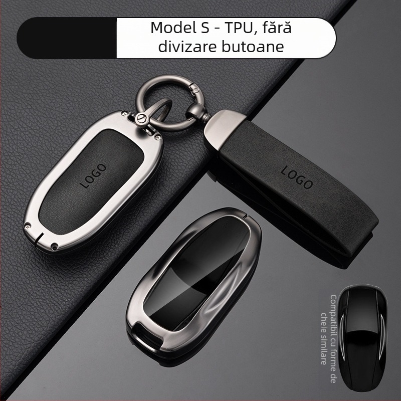 Husă cheie Tesla Model 3 — Versiune nouă, protecție pentru telecomandă și cardul cheii, aliaj de zinc, stil de înaltă clasă