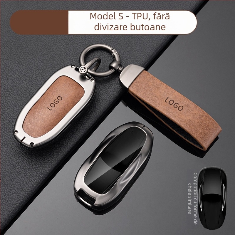 Husă cheie Tesla Model 3 — Versiune nouă, protecție pentru telecomandă și cardul cheii, aliaj de zinc, stil de înaltă clasă