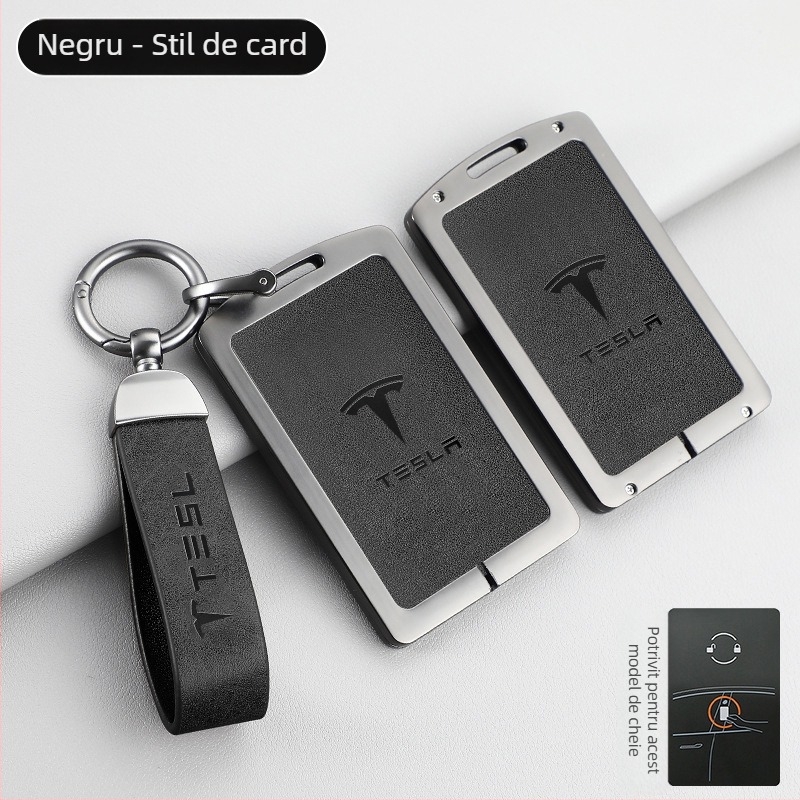 Husă cheie Tesla Model 3 — Versiune nouă, protecție pentru telecomandă și cardul cheii, aliaj de zinc, stil de înaltă clasă