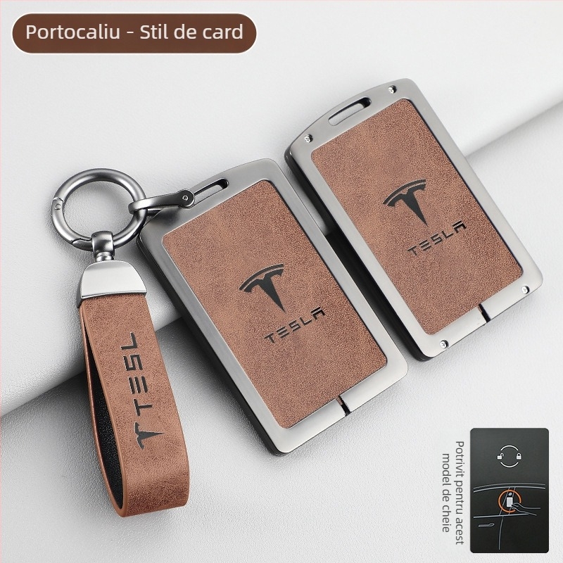 Husă cheie Tesla Model 3 — Versiune nouă, protecție pentru telecomandă și cardul cheii, aliaj de zinc, stil de înaltă clasă