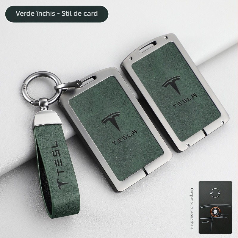 Husă cheie Tesla Model 3 — Versiune nouă, protecție pentru telecomandă și cardul cheii, aliaj de zinc, stil de înaltă clasă