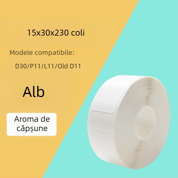 Hârtie etichetă pentru imprimantă de codare P11/P15 — hârtie termică sintetică, 75G, adeziv pe bază de apă, rezistentă la apă și rupturi, compatibilă cu P11/P15