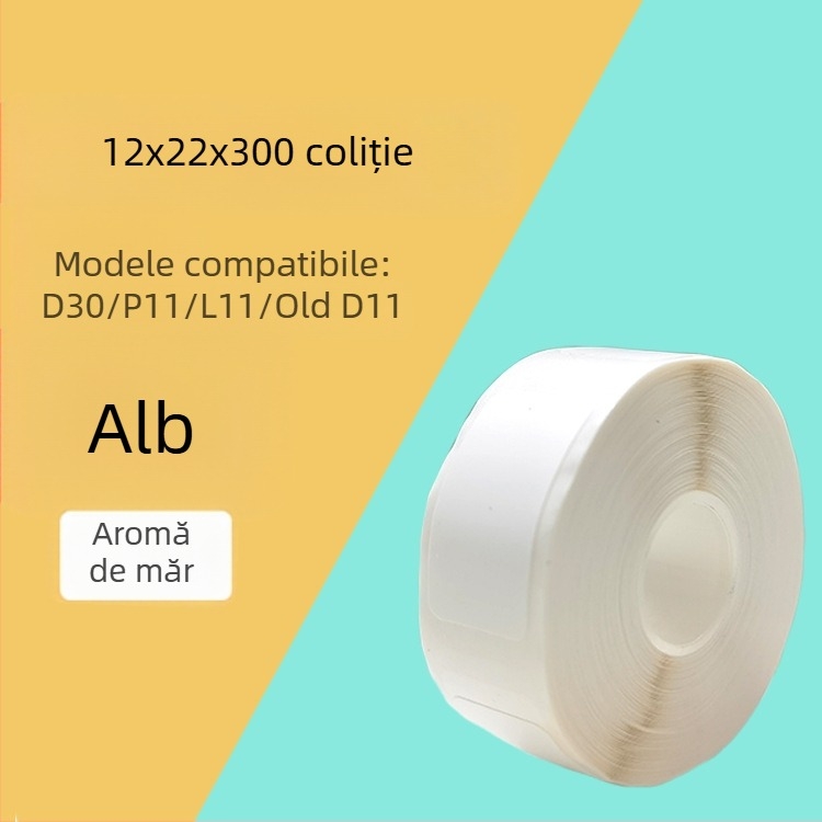 Hârtie etichetă pentru imprimantă de codare P11/P15 — hârtie termică sintetică, 75G, adeziv pe bază de apă, rezistentă la apă și rupturi, compatibilă cu P11/P15