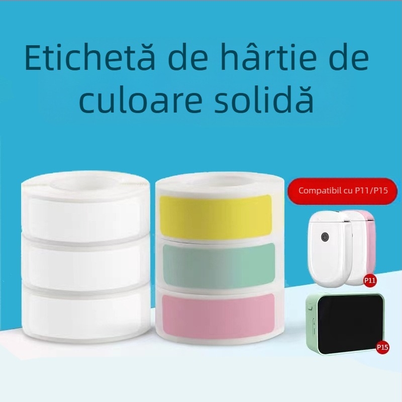 Hârtie etichetă pentru imprimantă de codare P11/P15 — hârtie termică sintetică, 75G, adeziv pe bază de apă, rezistentă la apă și rupturi, compatibilă cu P11/P15