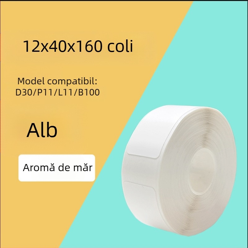 Hârtie etichetă pentru imprimantă de codare P11/P15 — hârtie termică sintetică, 75G, adeziv pe bază de apă, rezistentă la apă și rupturi, compatibilă cu P11/P15