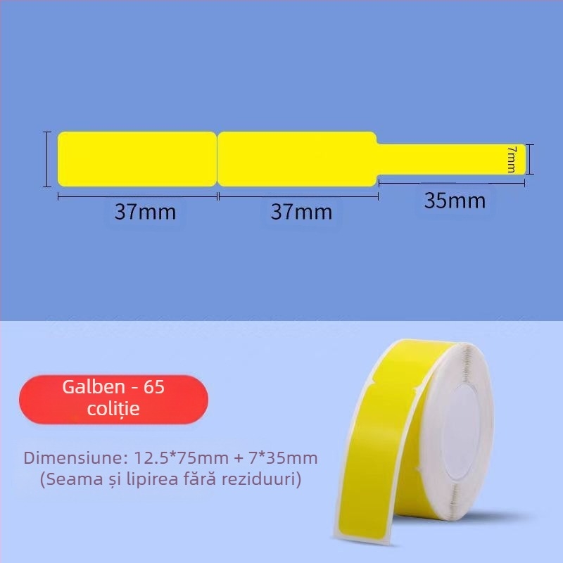 Hârtie etichetă pentru imprimantă de codare P11/P15 — hârtie termică sintetică, 75G, adeziv pe bază de apă, rezistentă la apă și rupturi, compatibilă cu P11/P15