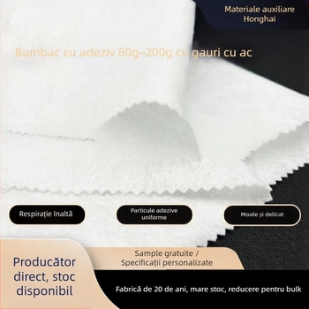 Bumbac lipit cu ac pentru căptușeală de geantă și îmbrăcăminte, 100% poliester, 80–200 g/m², formare cu dinți de pieptene