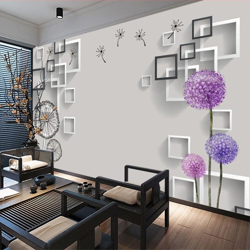 Tapet de perete cu 3D relief, trei straturi, impermeabil, din mătase, pentru living și dormitor