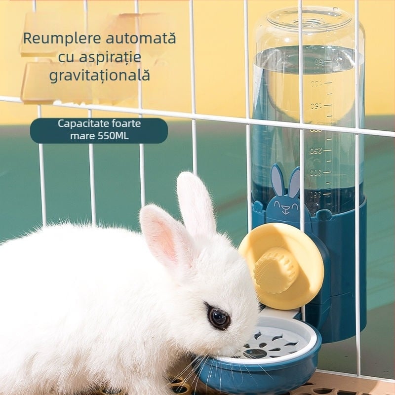 Sticlă de apă suspendată și hrănitor pentru animale mici – alimentare automată, tip cușcă