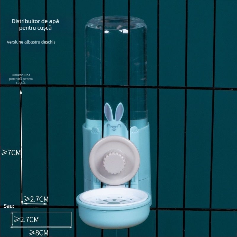 Sticlă de apă suspendată și hrănitor pentru animale mici – alimentare automată, tip cușcă