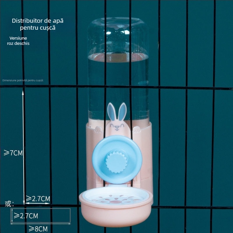 Sticlă de apă suspendată și hrănitor pentru animale mici – alimentare automată, tip cușcă