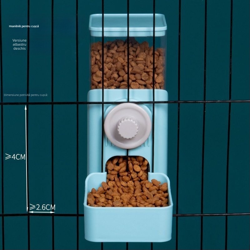 Sticlă de apă suspendată și hrănitor pentru animale mici – alimentare automată, tip cușcă