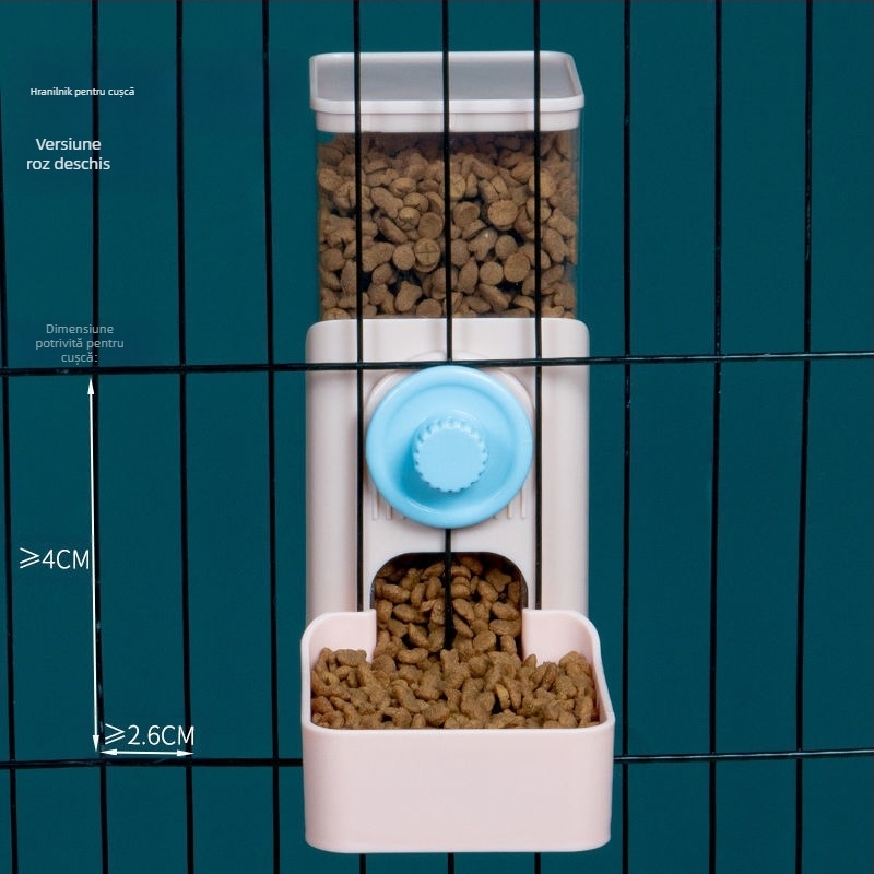 Sticlă de apă suspendată și hrănitor pentru animale mici – alimentare automată, tip cușcă