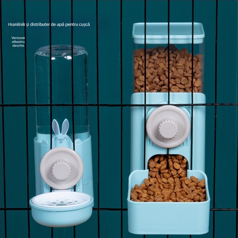 Sticlă de apă suspendată și hrănitor pentru animale mici – alimentare automată, tip cușcă
