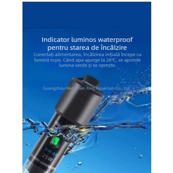 Bara de încălzire automată pentru acvariu, temperatură constantă, corp din sticlă, 25–50W, 0,5 kg, Jingbang, potrivită pentru acvarii mici cu pești și țestoase
