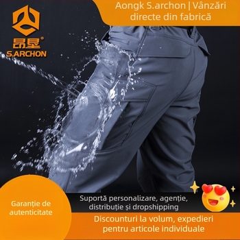 Pantaloni Softshell Unisex pentru Exterior, cu căptușeală fleece, protecție împotriva vântului și impermeabili pentru drumeții de iarnă