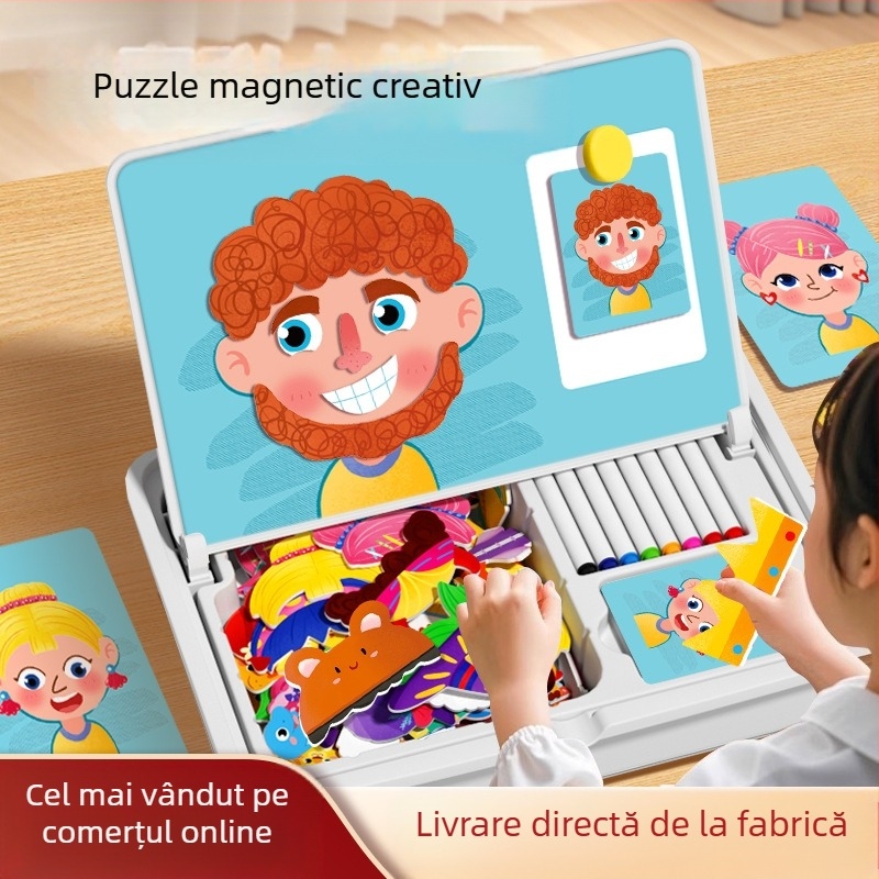 Interesting DIY Blocuri Puzzle Magnetice 3D din Plastic pentru Copii 4–6 ani