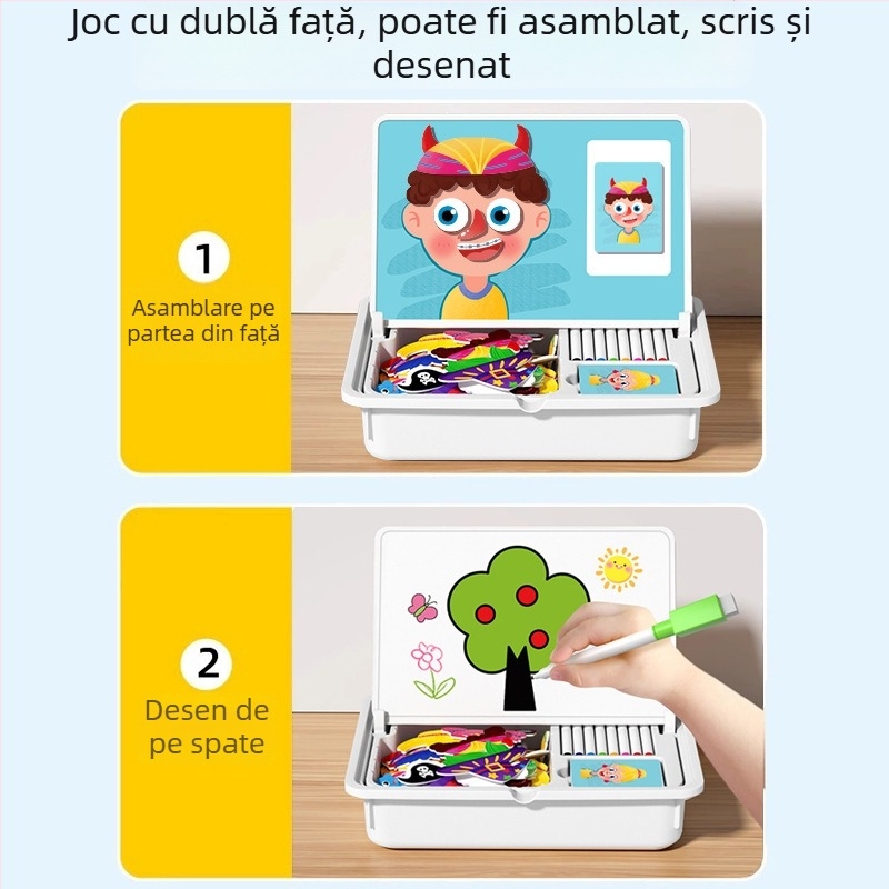 Interesting DIY Blocuri Puzzle Magnetice 3D din Plastic pentru Copii 4–6 ani