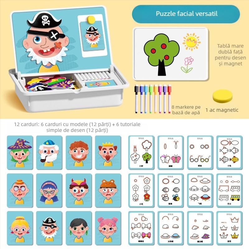 Interesting DIY Blocuri Puzzle Magnetice 3D din Plastic pentru Copii 4–6 ani