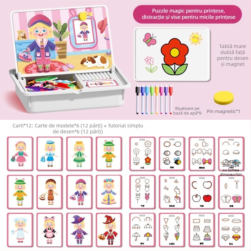 Interesting DIY Blocuri Puzzle Magnetice 3D din Plastic pentru Copii 4–6 ani