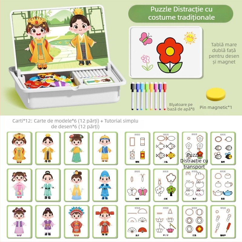 Interesting DIY Blocuri Puzzle Magnetice 3D din Plastic pentru Copii 4–6 ani