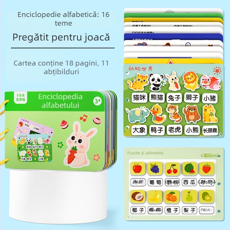 Carte educativă de liniște pentru copii 4–6 ani, dezvoltare cognitivă și coordonare mână-ochi, activități de rupere și lipire