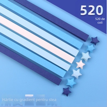 Kit Origami Stea în Sticlă – Benzi în gradient de stele, stil simplu și modern, cadou pentru ziua de naștere, pentru coleg de bancă, Crăciun
