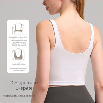 Vesta de alergare pentru femei – U-Back, Brushed Slim Fit, material Spandex/Xiaoxing, cupe de sân incluse