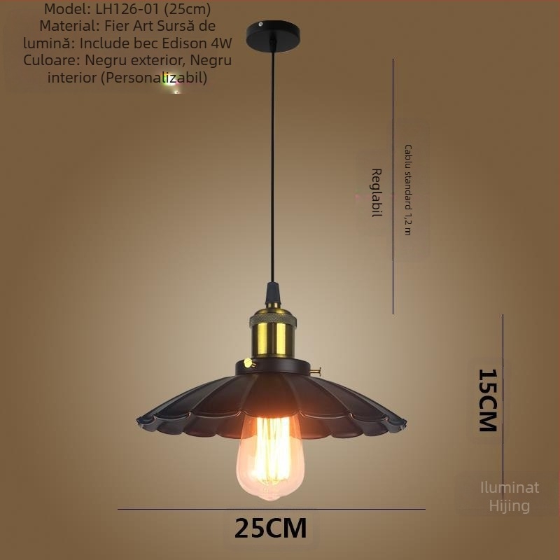 Candelabru din fontă cu LED, cu o singură gură de lumină, potrivit pentru coridor și restaurant