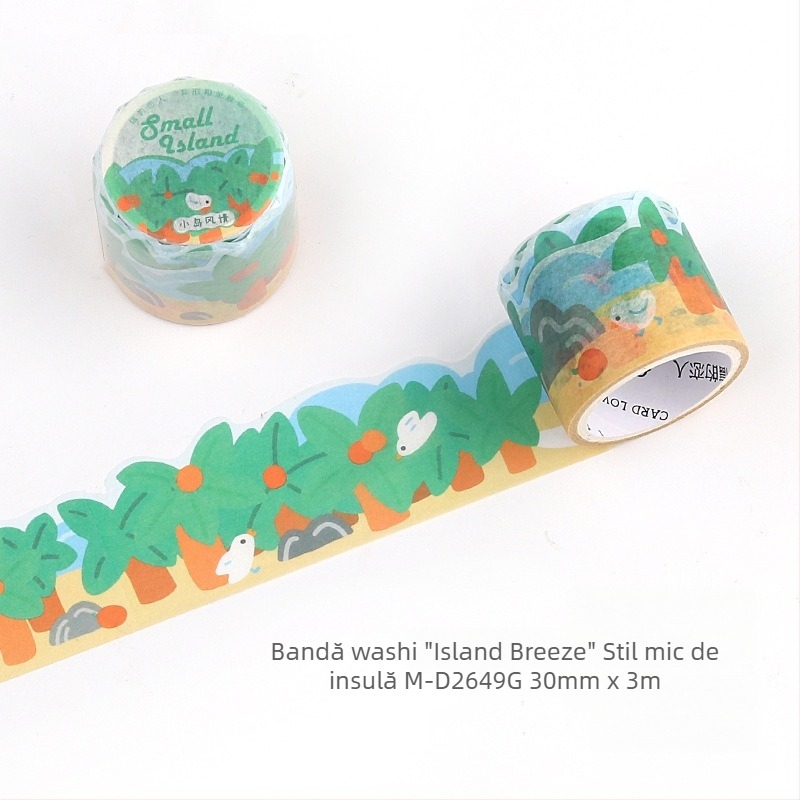 Letter of Lovers washi bandă - Seria Sea Breeze Island Drift, 3m lungime, 30mm lățime, 0,04mm grosime