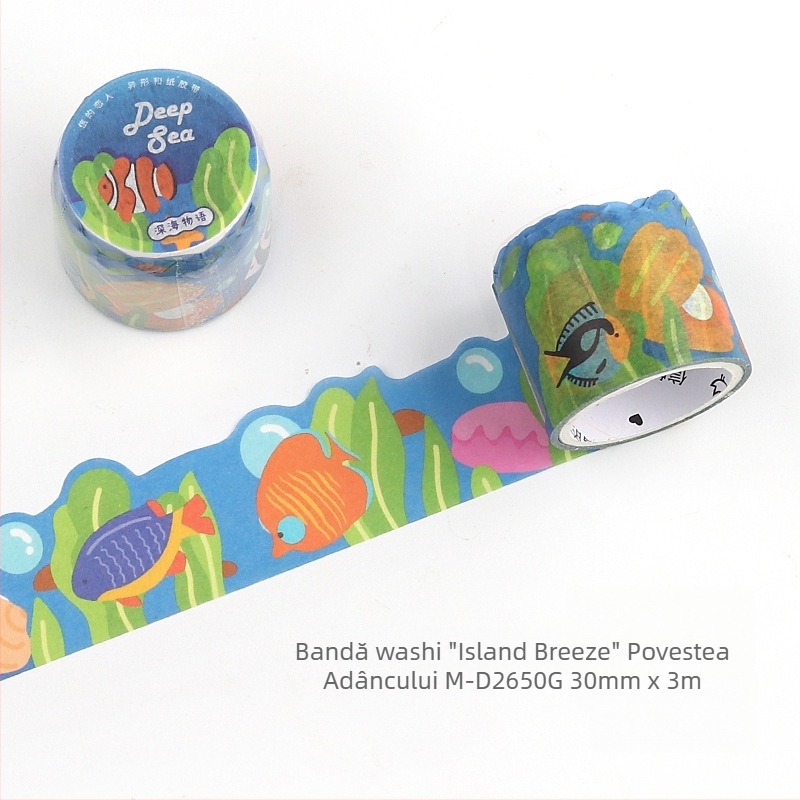 Letter of Lovers washi bandă - Seria Sea Breeze Island Drift, 3m lungime, 30mm lățime, 0,04mm grosime
