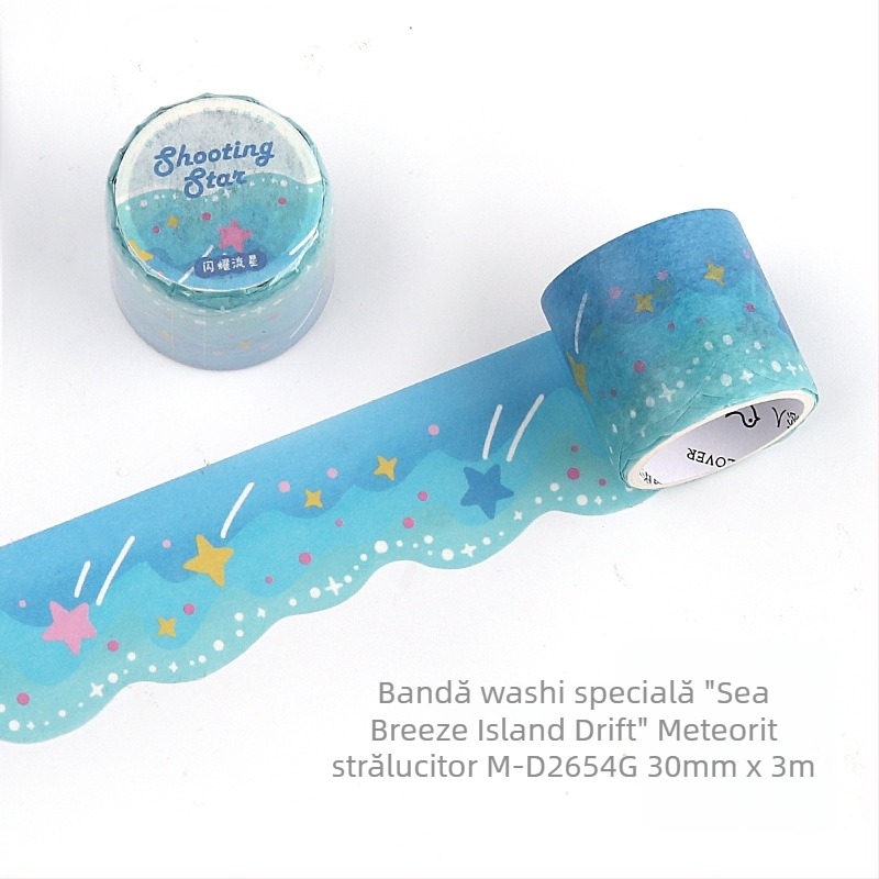 Letter of Lovers washi bandă - Seria Sea Breeze Island Drift, 3m lungime, 30mm lățime, 0,04mm grosime