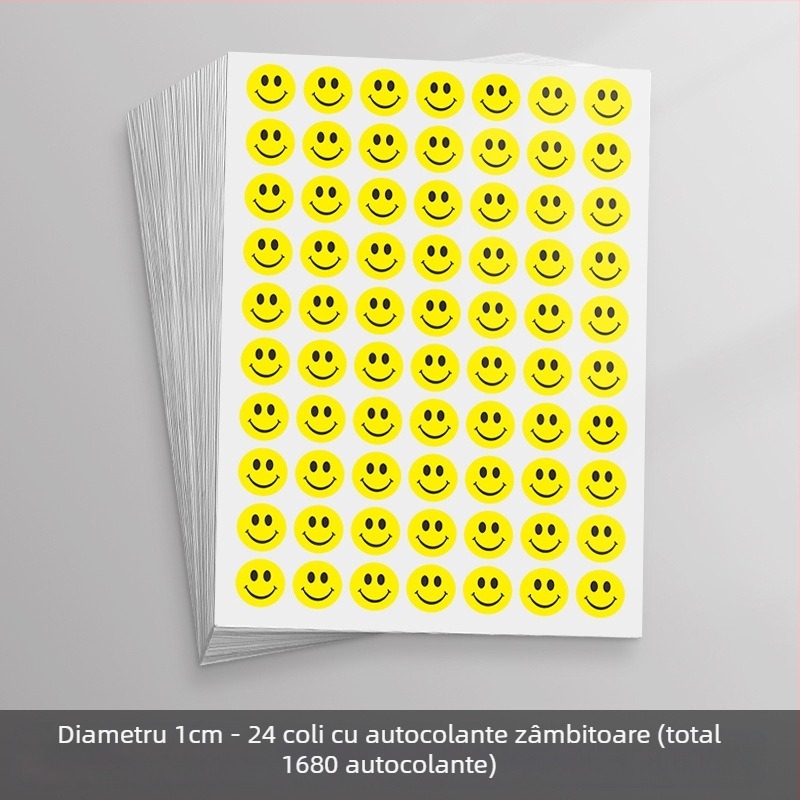 Autocolant mare, drăguț, cu față zâmbitoare de desen animat – autocolant decorativ, adeziv, pentru activități și recompense