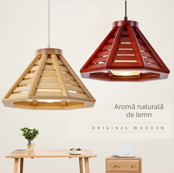 Lampă suspendată — Stil modern minimalist, lemn artistic, 220V