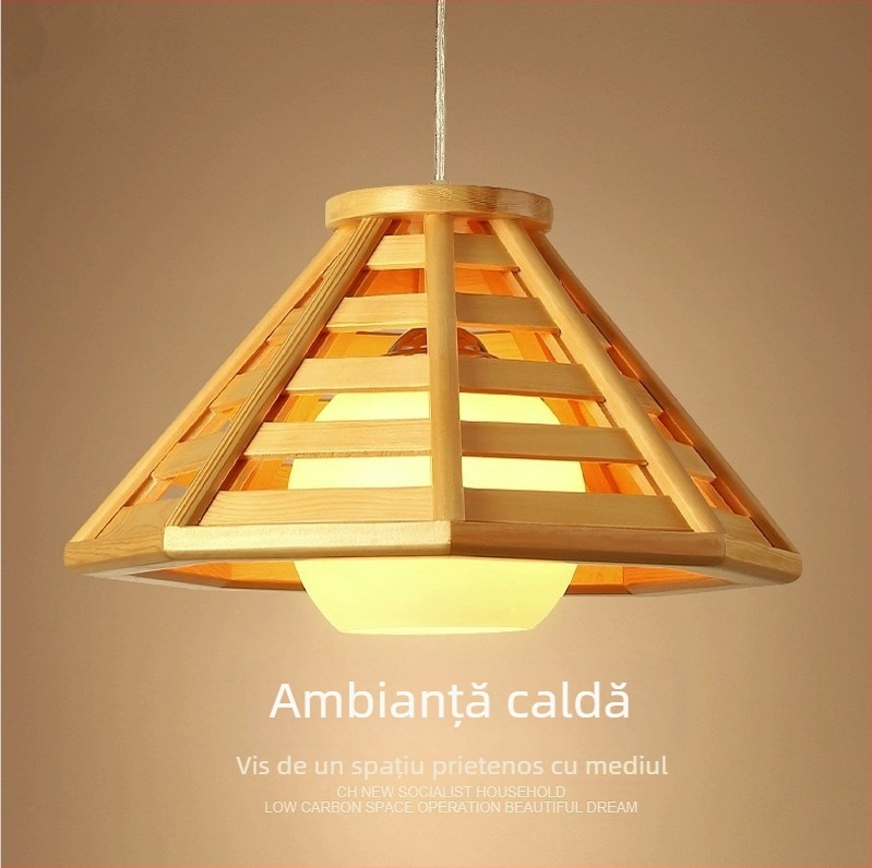 Lampă suspendată — Stil modern minimalist, lemn artistic, 220V