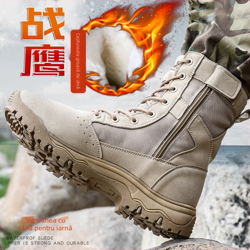 Jun Zhidu Ghete de desert înalte, poliester, unisex, pantofi tactici de drumeție