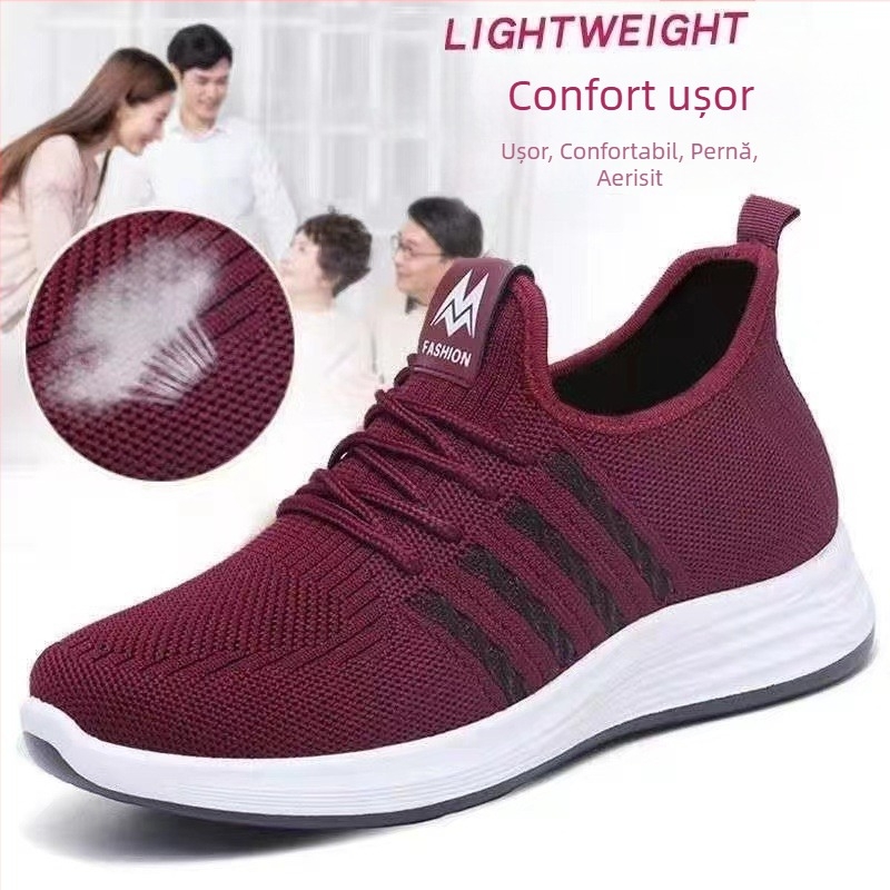 Pantofi femei de iarnă, căptușiți cu fleece, talpă antiaderentă, toc plat, ușori