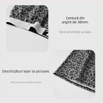 Șorturi de noapte pentru bărbați, imprimeu leopard, uscare rapidă, poliester tricot, 80–90% poliester