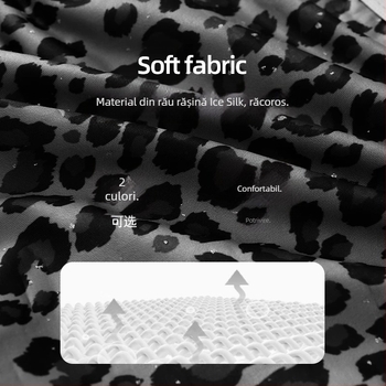 Șorturi de noapte pentru bărbați, imprimeu leopard, uscare rapidă, poliester tricot, 80–90% poliester